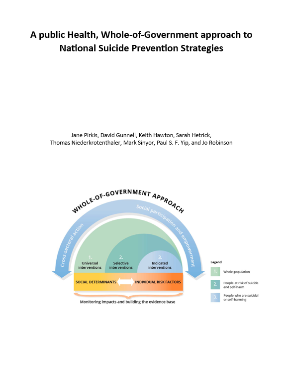 cover page: A public health, whole-of-government approach to national suicide prevention strategies with model