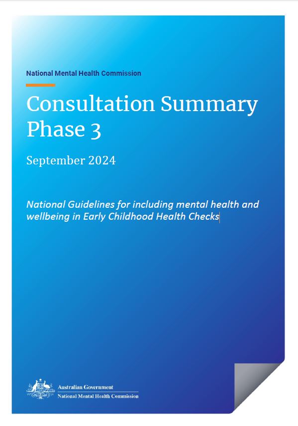 Cover of consultation summary with title text in white and blue background